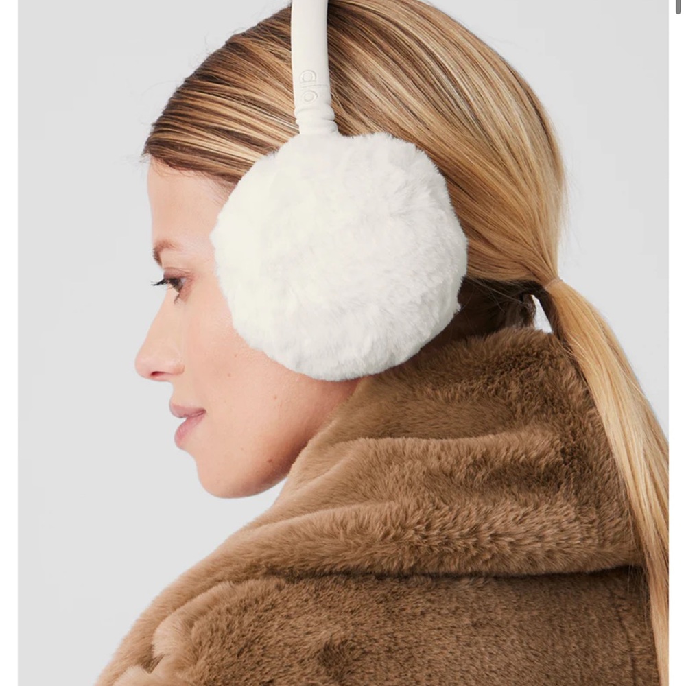 Alo White Plush Earmuffs